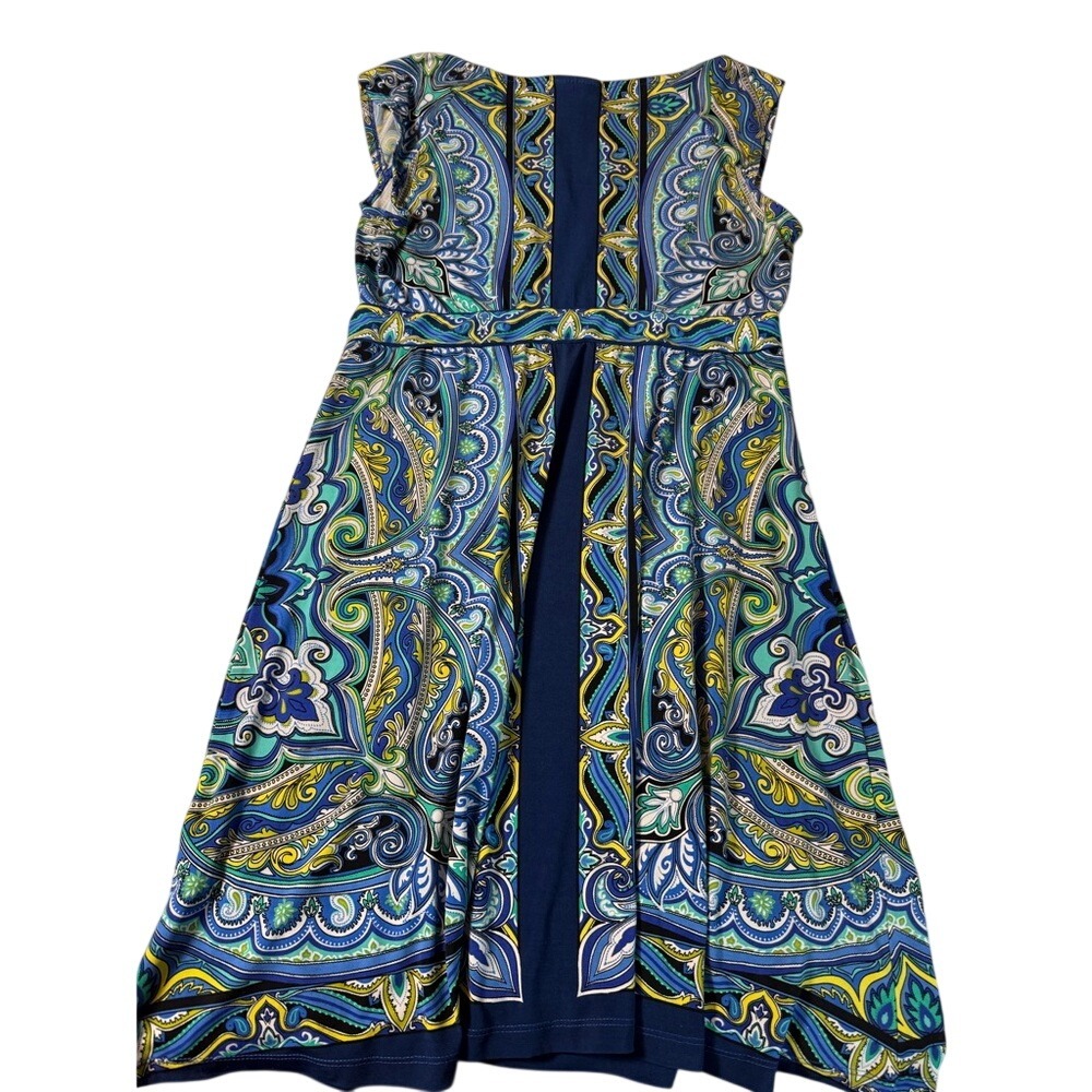 Apt. 9 Blue Green Paisley Sundress Scoop Neck Size M - Picture 3 of 3